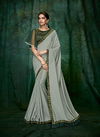 Pastel Green Colour Latest Fancy Designer Party Wear Satin Silk Sequins And Cord Embroidery Handwork Heavy Saree Collection 5403